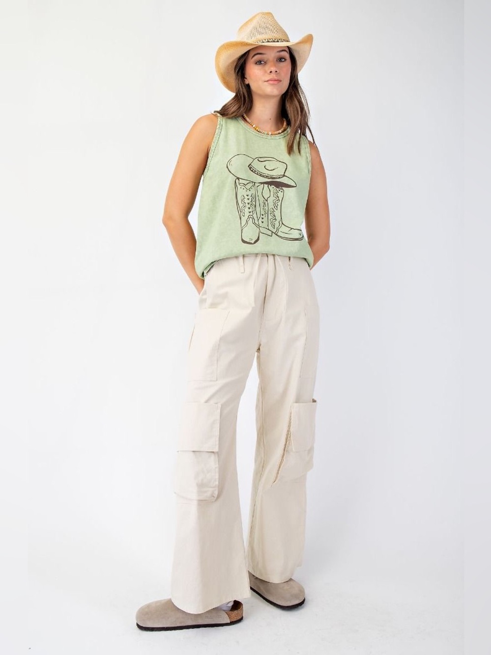 Easel | Laid Back Artisan Linen Blend Wide Leg Utility Cargo Pants New NWT Small - Picture 3 of 10